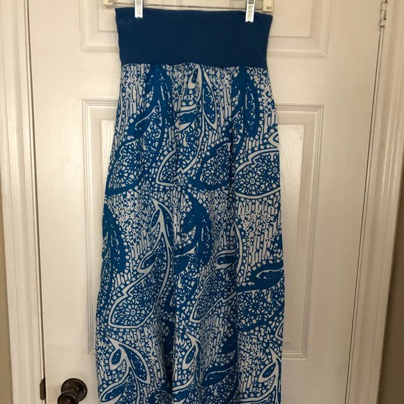 Club Monaco 2-in-1 Blue/White Maxi Skirt/Dress SzS - Picture 1 of 3